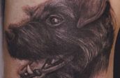 profile of dog tattoo