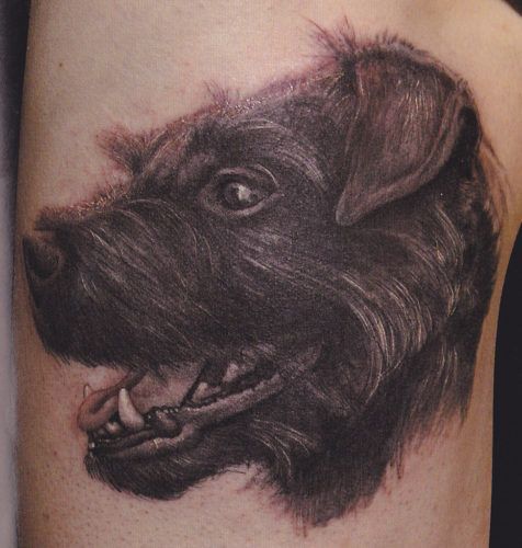 profile of dog tattoo